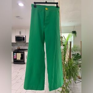 Green Straight Leg Women's Pants